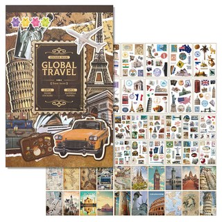 하영이네 엔틱감성 빈티지 꾸미기 스티커북, 세계여행
