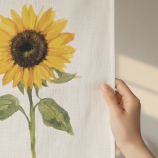 린넨 해바라기 패브릭포스터 감성 가리개 금전운 커튼 집들이선물 창문 커튼