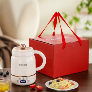 오스틱니 2026 NEW 초특가 전기 보온컵 미니 소형 학생용 전기 찻잔 다기능 물 끓이는 컵 1인용 사무실 여성용 찜 요리 건강 보양 컵, 흰색 [그물 포함] 선물 상자 포함