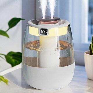 CCAGU 미니 초음파 가습기 UV살균 1.3L 무소음 무드등 통세척 사무실 가정용 가습기, 화이트