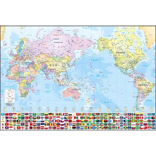 만국기 세계지도 100 x 68cm 튼튼한 하드코팅 지도, 1개