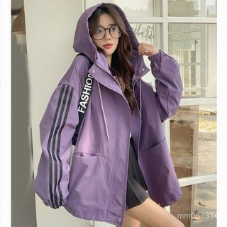 KUKU 大碼美式連帽衝鋒衣外套女裝，秋季寬鬆設計感抽繩長袖夾克，羊羔毛加絨加厚保暖上衣