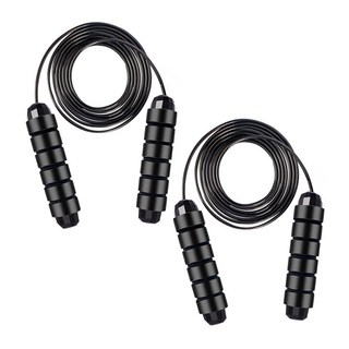 논슬립 안꼬이는 초고속 스피드 줄넘기 복싱 다이어트 1+1, 블랙, 2개