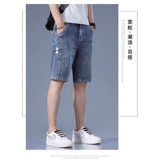 韓國男裝 夏季新款牛仔五分褲 韓系寬鬆復古情侶短褲
