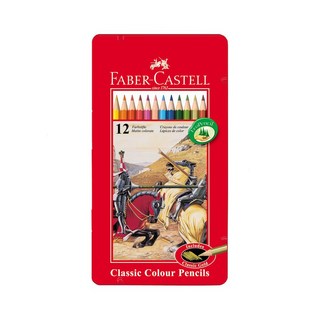 Faber-Castell 輝柏 115844 油性彩色鉛筆12色鐵盒裝，色彩鮮明，疊色容易，適合繪畫愛好者與專業人士使用, 1個
