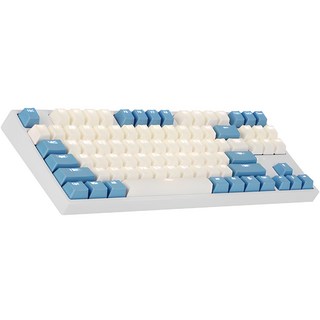 COX 게이트론 LED 게이밍 기계식 유선 텐키리스 키보드, 크림 블루, (정품)Ck87/cox게이트론l, 황축