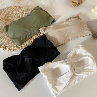 一體式聚攏胸墊無肩帶露肩美背抹胸內衣女隱形防滑內搭裹胸防走光