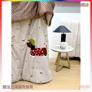 東被 韓國全棉豆豆被 卡通貼布繡 單雙人四季被子 春秋加厚棉被芯 可機洗, 愛心熊,150*200春秋豆豆被(約3.8斤)