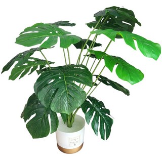 仿真龜背葉盆栽, 綠色, 1個