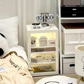 化妝品收納盒 大容量桌面高級感收納箱 防塵口紅保養品收納櫃 收納櫃 桌面收納盒 桌上置物架 展示架 儲物架 雜物架, 1個, 收納櫃【送拍拍燈只限32單】