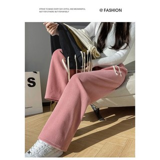 燈芯絨闊腿褲 日系韓國寬褲 女生秋款寬鬆顯瘦直筒拖地長褲