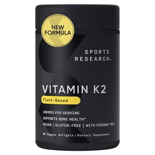 SPORTS RESEARCH 維生素K2素食軟膠囊, 1罐, 60顆