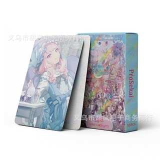 外貿專供新品綜合55張鬼滅 咒術 異形卡通動漫周邊雙面LOMO收藏卡, 1個, ZZ-預售55張世界計劃小卡