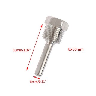 30-200mm 써모웰 304 스테인리스 1/2 BSP G 스레드 OD6mm 온도 센서용 침수 소매 포켓, [06] 50mm, 1개