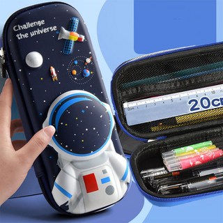 하루연구소 3D 입체 필통 대용량 파우치, 1개, 우주 네이비