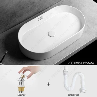 카운터 싱크 위의 화이트 세라믹 현대 간단한 타원형 욕실 화장실 및 홈 오피스 사용을 발코니 예술적 세면, 03 7038