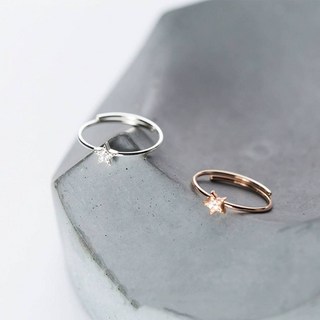 Muer沐耳 925純銀 開口可調式星星線戒 食指 簡約 女生