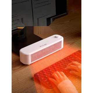 소형 무소음 데스크탑 히터 절전형 탁상용 온풍기 겨울 캠핑용 휴대 전기난로, 화이트 300W 3m 전원선 삼풍기, 단일 모델