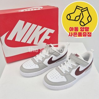 [정품] 나이키 키즈 코트버로우 리크래프트 벨크로 찍찍이 운동화 화이트 오레 유아 아동 가벼운 발편한 신발 양말증정