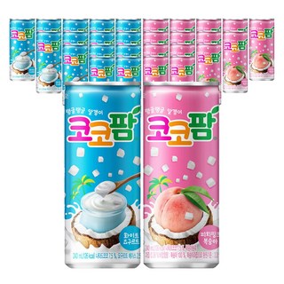 코코팜 화이트요구르트+피치핑크복숭아 240ml 혼합 30개입 캔음료