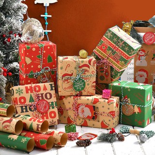 리본데이 크리스마스 선물포장 풀세트 포장지6p+끈20m+태그9p, 1개, 혼합