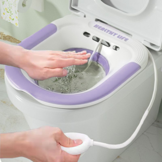 MISI 편리한 노인 임산부용 접이식 좌욕기, 자주색