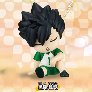 STASTO正版授權 排球少年 Q版回籠覺睡顏睡眠小手辦扭蛋 日向 影山 研磨 黑尾 月島, 1個, 黑尾靠肩