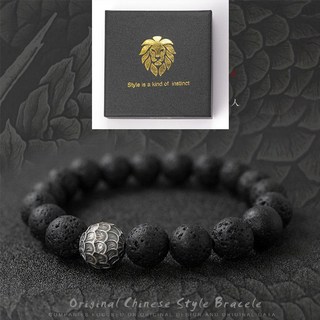 YDIR 熱賣爆款男士手鍊 黑曜石火山石轉運珠手串 簡約時尚男生飾品