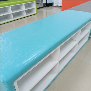 신발장 의자 긴발 수납 긴 스툴 쇼파 소파 어린이집 학원 가구, 03.하늘색, 80x40x40cm (4칸/스카이블루)