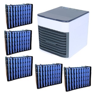 迷你冷風扇，三檔風速調節，加濕功能，靜音運行，可加冰塊，可拆卸水箱, 主機+濾心x5(B-00135-E)