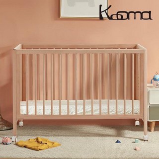 KOOMA 歐式櫸木嬰兒床，可調高度，附冬夏兩用床墊, 嬰兒床含床墊8500元