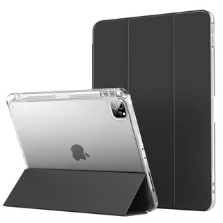 내셔널 리코리아 클리어 에어로 쉴드 애플팬슬 충전 수납홀더 태블릿PC 아이패드 투명케이스 스마트커버 울트라 하이브리드 케이스 for iPad, 블랙, 1개