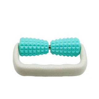 瑜伽柱 瑜伽滾筒 多款瑜珈按摩滾輪 瑜珈狼牙棒 兩輪滾軸按摩器，深層舒緩肌肉，促進血液循環，增加身體柔軟度, 藍色, 1個