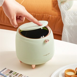 가정용 창의성 쓰레기통 원터치 응접실 책상 음식물쓰레기통 스탠드형 미니 쓰레기통, 살구, 1개