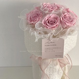 Floraflower 櫻花粉俄羅斯永生花束〖高級花束〗情人節告白畢業禮物