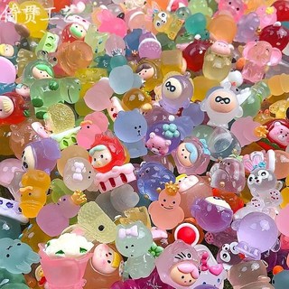 瀾錦書捨 迷你夜光海洋小動物擺件 樹脂熒光海豚模型兒童玩具 隨機款式, 1個, 夜光小動物,【隨機款式】10個裝