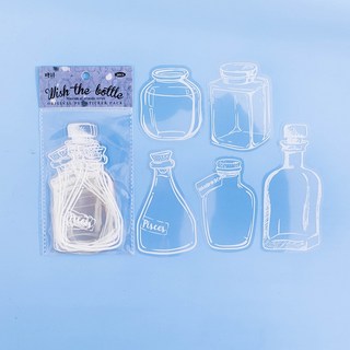 小薰選品 糖詩台灣現貨透明瓶子系列植物標本材料包裝飾手帳貼紙，DIY押花透明書籤裝飾, 1個, 中號-心願瓶