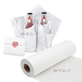 蜂巢紙包裝材料 - 緩衝保護、禮品包裝、環保可回收, 白色, 1個