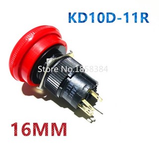 KD10D-22R 버섯 머리 스위치 비상 정지 단추 비상 스위치 KD10D-11R 빠른 정지 16mm, 02 1 PCS, 01 KD10D-11R 4P
