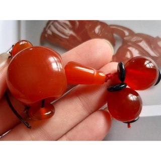 南紅瑪瑙大紅袍 柿子紅 三通佛首 20.3mm配珠 DIY項鍊 手鍊, 1個