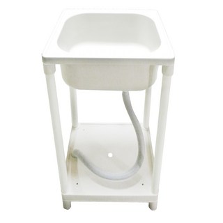 【雙手萬能】台灣製造輕巧洗衣水槽/陽台洗衣槽/單水槽, 米白色, 1個