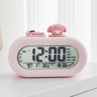 三麗鷗家族正版授權電子鬧鈴，可愛立體公仔智能感光報時鬧鐘，起床神器床頭智能鬧鐘, 美樂蒂(外盒不完美), 美樂蒂(外盒不完美)