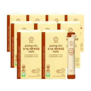 아르디엠 오리지널 NFC 유기농 레몬생강즙 100% 진저샷 레몬 생강, 9박스, 210g