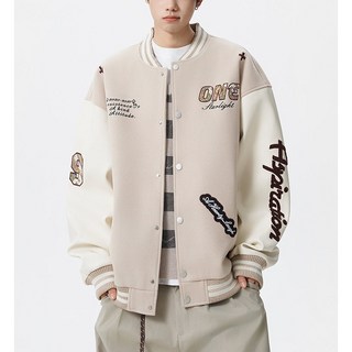 日系 復古高街棒球外套 男潮牌重磅痞帥字母刺繡寬松 休閑夾克外套 3色M 2XL