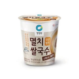 청정원 멸치 쌀국수 소컵, 58g, 12개