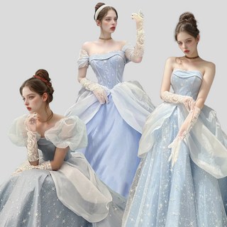 (대여) 은하수 스카이블루 벨라인 드레스 3종 웨딩