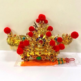 精緻絨球合金神明帽：財神、土地公、福德正神、城隍爺、文財神、魯班公適用，多款神明帽