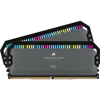 CORSAIR DOMINATION RGB DDR5 RAM 64GB 2x32GB 6000MHz CL30 AMD EXPO iCUE 호환 컴퓨터 메모리 그레이 CMT64GX5M2B6, 32GB (2x16GB), 2개