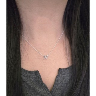 자체제작 [925 silver] 알파벳 목걸이 전체 실버 이니셜 펜던트 목걸이-체인길이