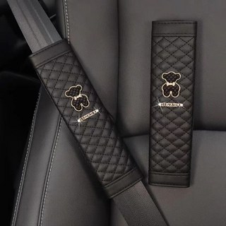 통통몰 고급 미키 곰돌이 자동차 안전벨트 커버 2P, 블랙, 1세트